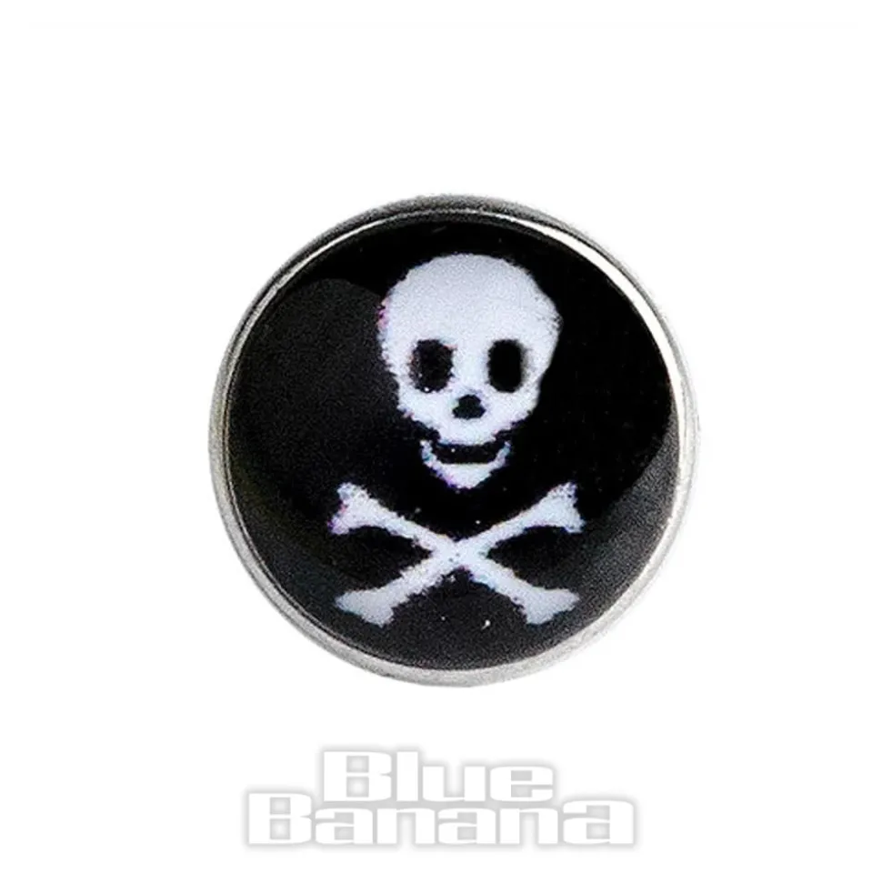 Blue Banana Surgical Steel 5mm Skull Dermal Top (Black)
