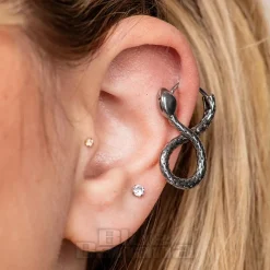Blue Banana Surgical Steel Snake 8 Ear Clicker (Silver)