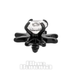 Blue Banana Surgical Steel Sun Dermal Top (Crystal/Black)