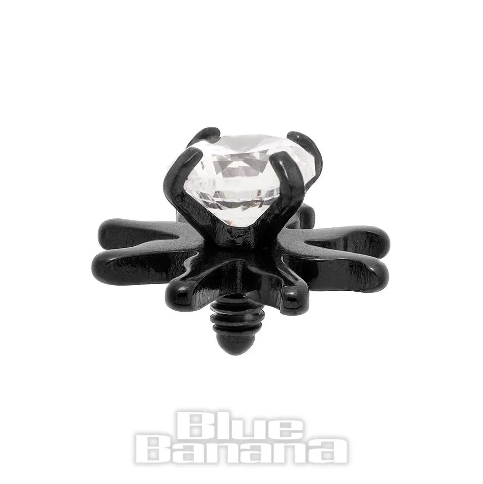 Blue Banana Surgical Steel Sun Dermal Top (Crystal/Black)