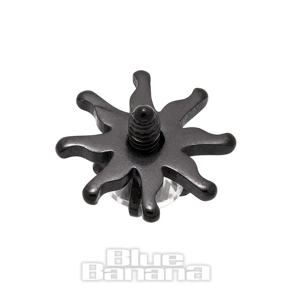 Blue Banana Surgical Steel Sun Dermal Top (Crystal/Black)