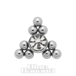 Blue Banana Surgical Steel Triangle Dermal Top (Silver)