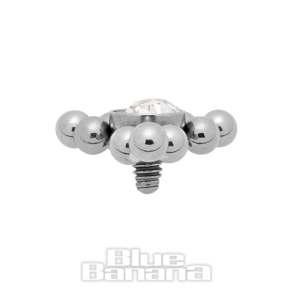Blue Banana Surgical Steel Triangle Dermal Top (Silver)