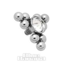 Blue Banana Surgical Steel Triangle Dermal Top (Silver)