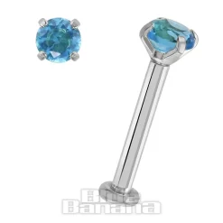 Blue Banana Surgical Steel 1.2 x 8mm Round 3mm Multi Labret (Pack Of 3)