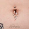 Blue Banana Surgical Steel 1.6x10mm Zirconia Snake Navel Bar (Crystal)