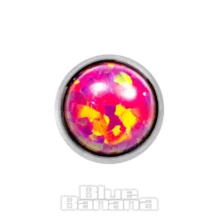 Blue Banana Synthetic Opal 1.2 x 6mm Tragus Bar (4mm Pink/Purple)