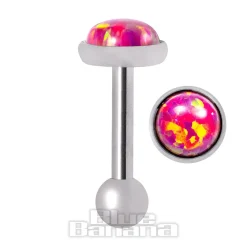 Blue Banana Synthetic Opal 1.2 x 6mm Tragus Bar (5mm Pink/Purple)