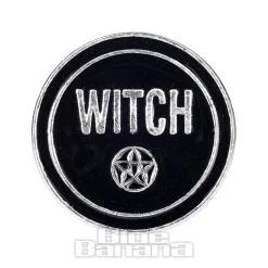 Blue Banana Witch Pin Badge (Black)