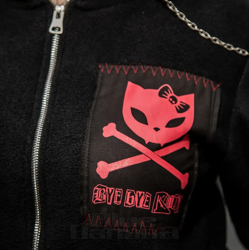 Bye Bye Kitty Trinity Zip Hoodie (Black)