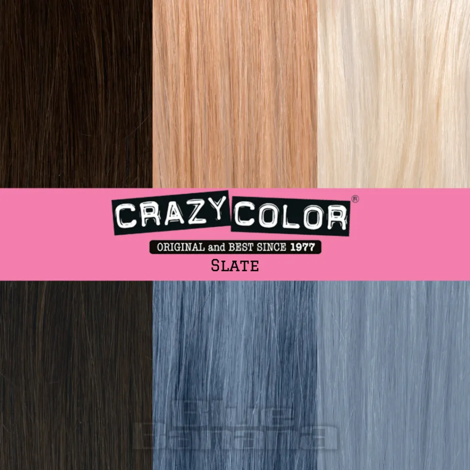 Crazy Color Semi-Permanent Hair Dye 100ml (Slate)