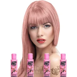 Crazy Color Semi-Permanent Hair Dye 4 Pack 100ml (Rose Gold)