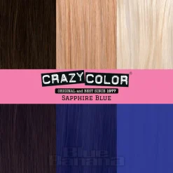 Crazy Color Semi-Permanent Hair Dye 4 Pack 100ml (Sapphire Blue)