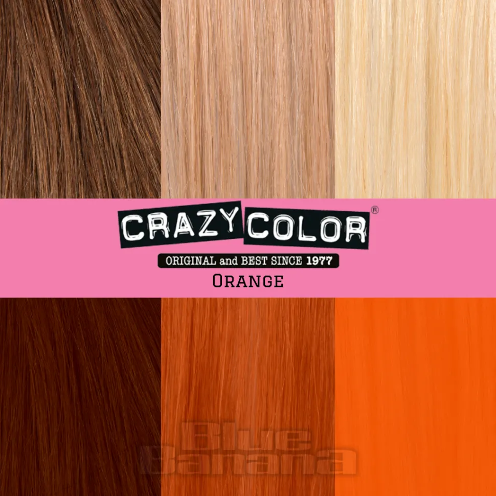 Crazy Color Semi-Permanent Hair Dye 4 Pack 100ml (Orange)