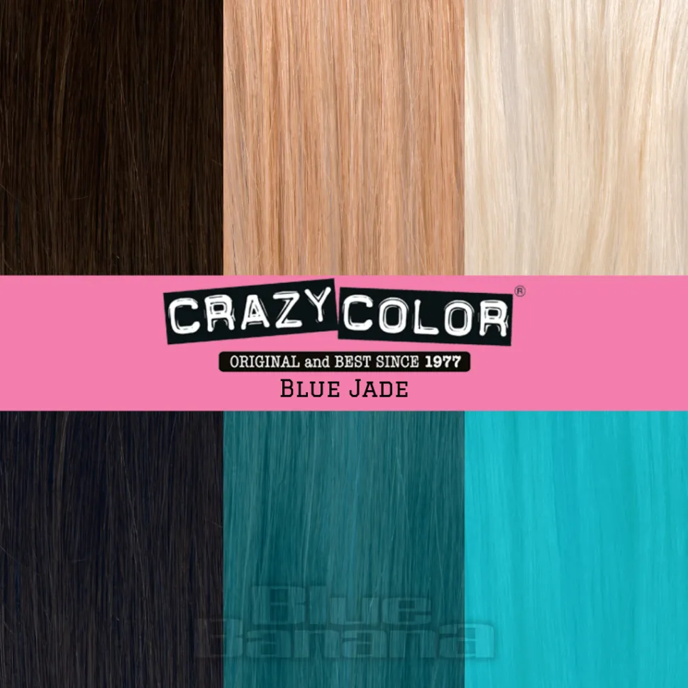 Crazy Color Semi-Permanent Hair Dye 4 Pack 100ml (Blue Jade)