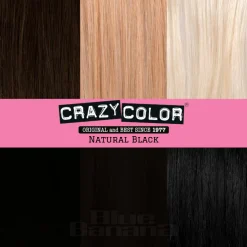 Crazy Color Semi-Permanent Hair Dye 4 Pack 100ml (Natural Black)