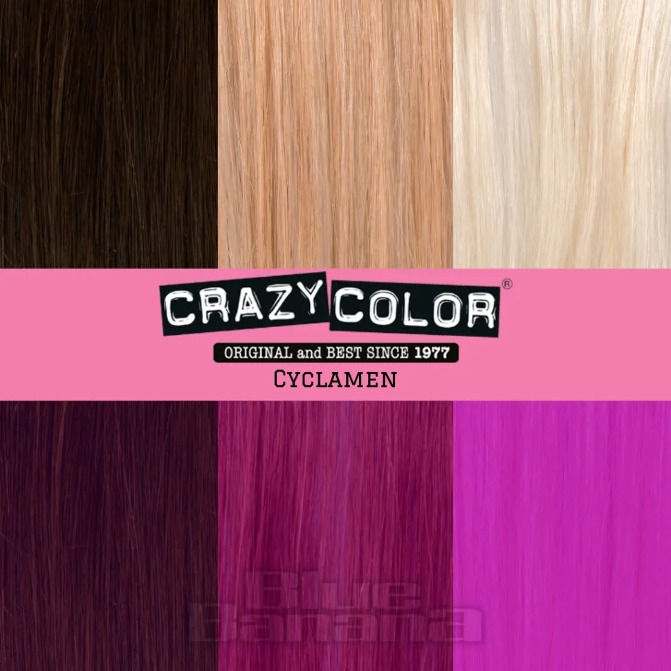 Crazy Color Semi-Permanent Hair Dye 4 Pack 100ml (Cyclamen Red)