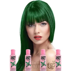 Crazy Color Semi-Permanent Hair Dye 4 Pack 100ml (Emerald Green)