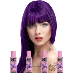 Crazy Color Semi-Permanent Hair Dye 4 Pack 100ml (Violette)