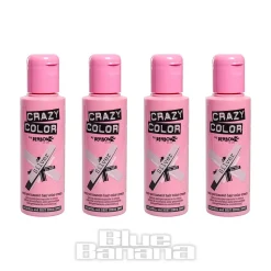 Crazy Color Semi-Permanent Hair Dye 4 Pack 100ml (Silver)