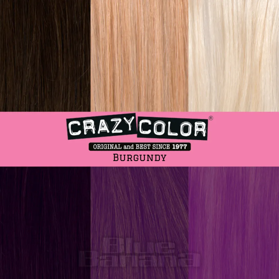 Crazy Color Semi-Permanent Hair Dye 100ml (Burgundy)