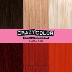 Crazy Color Semi-Permanent Hair Dye 100ml (Coral Red)