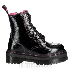 Dr Martens Jadon Patent Platform Boot (Black/Pink)