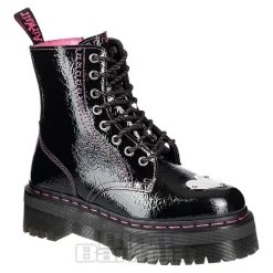 Dr Martens Jadon Patent Platform Boot (Black/Pink)