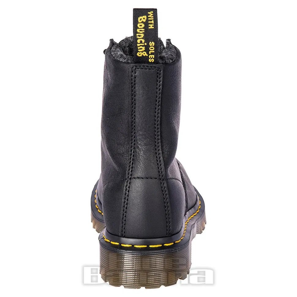 Dr Martens Pascal Collar Faux Fur Boots (Black)