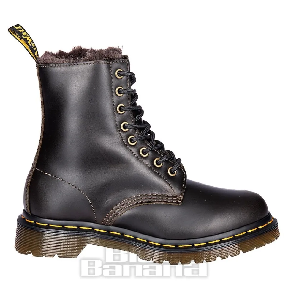 Dr Martens Serena 1460 Faux Fur Boots (Taupe)