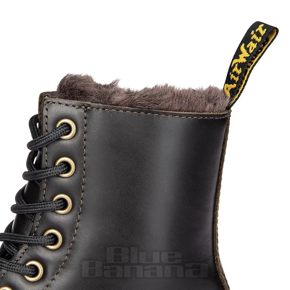Dr Martens Serena 1460 Faux Fur Boots (Taupe)