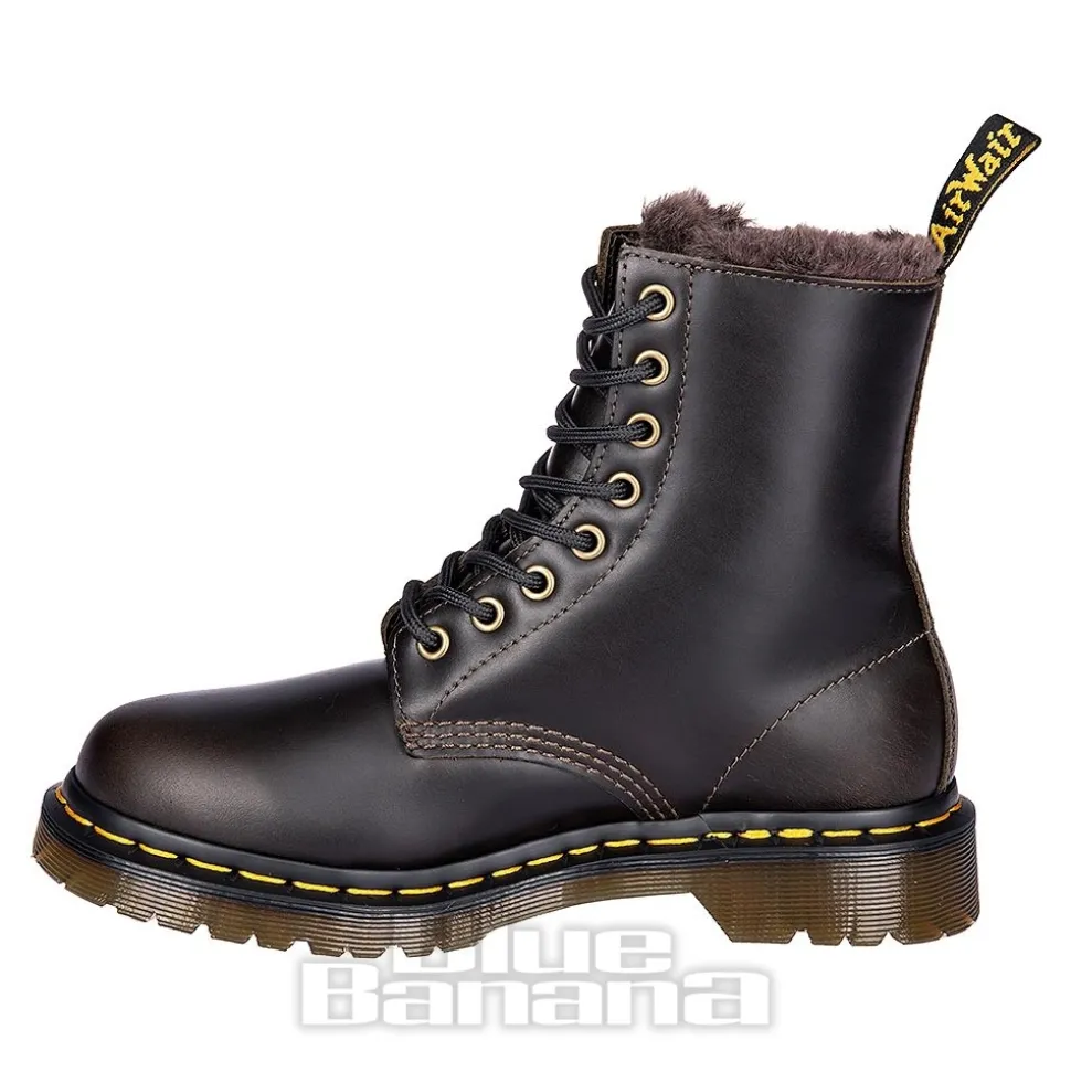 Dr Martens Serena 1460 Faux Fur Boots (Taupe)