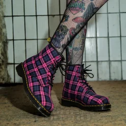 Dr Martens 1460 Tartan Boots (Pink)