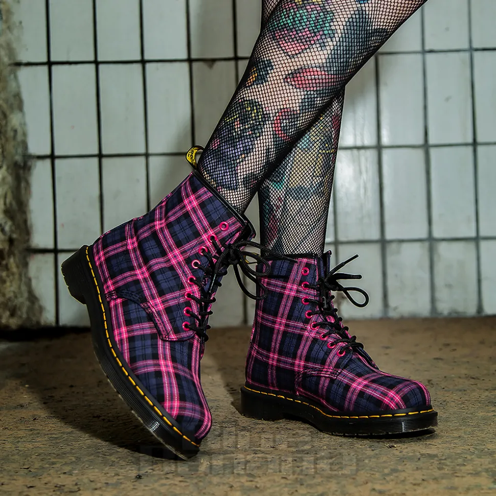 Dr Martens 1460 Tartan Boots (Pink)