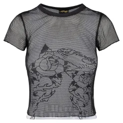Ed Hardy Climbing Rose Mesh T-Shirt (White/Black)