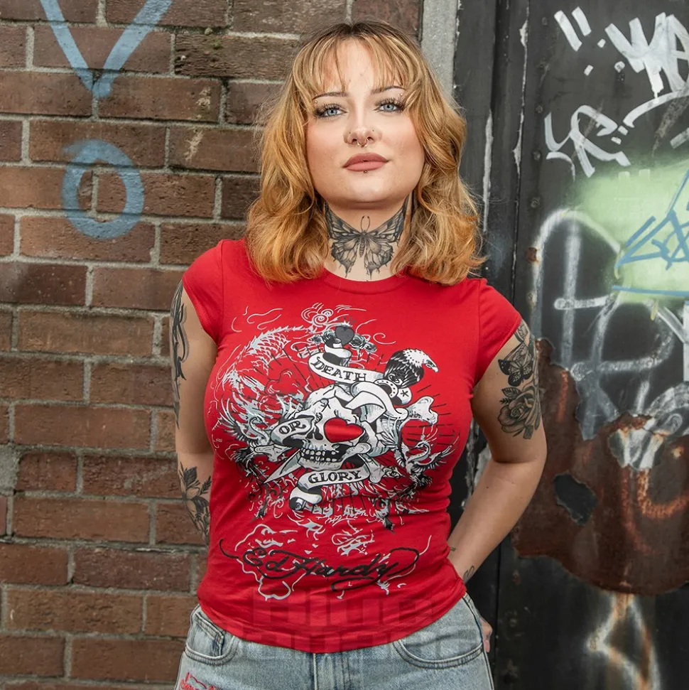 Ed Hardy Death Or Glory T-Shirt (Red)