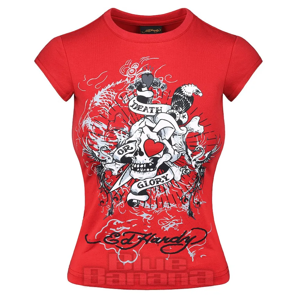 Ed Hardy Death Or Glory T-Shirt (Red)