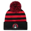 Emily The Strange Striped Bobble Hat (Black/Red)