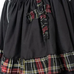 Heartless Graveyard Check Skirt (Black)
