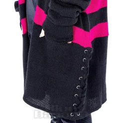 Heartless Willa Striped Cardigan (Black/Pink)