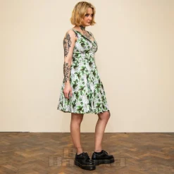 Hearts & Roses Isabella Pear Dress (Green/White)