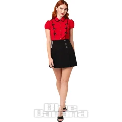 Hell Bunny Casey Blouse (Red)