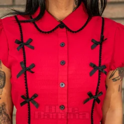 Hell Bunny Casey Blouse (Red)