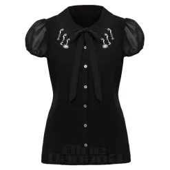Hell Bunny Charming Blouse (Black)