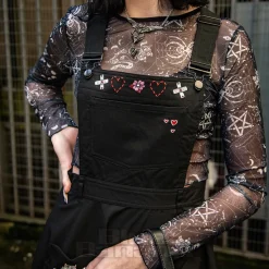 Hell Bunny Cupid Pinafore Dress (Black)