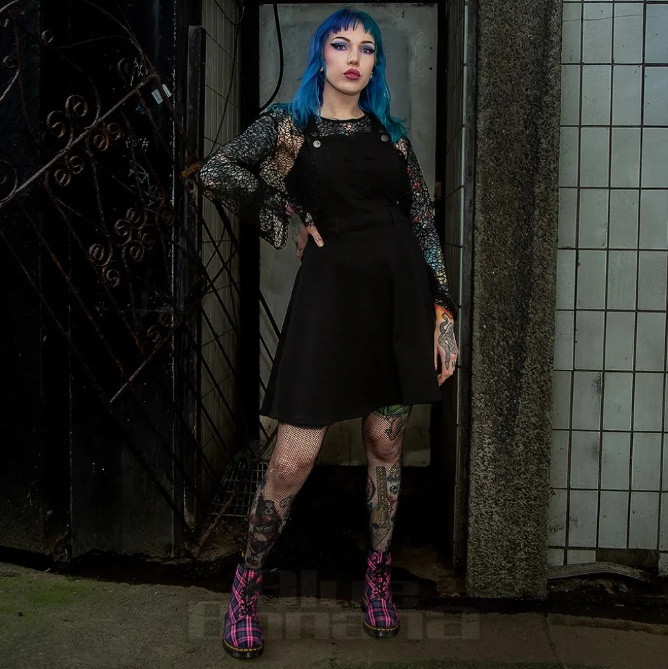 Hell Bunny Dakota Pinafore Dress (Black)