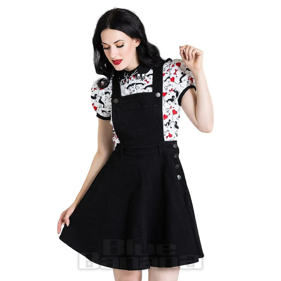 Hell Bunny Dakota Pinafore Dress (Black)