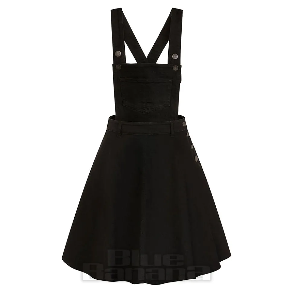 Hell Bunny Dakota Pinafore Dress (Black)