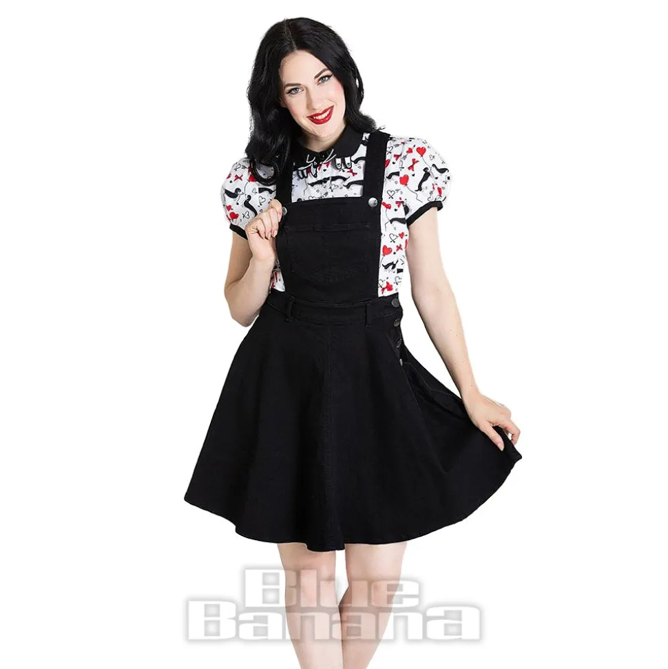 Hell Bunny Dakota Pinafore Dress (Black)