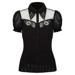 Hell Bunny Danica Blouse (Black)